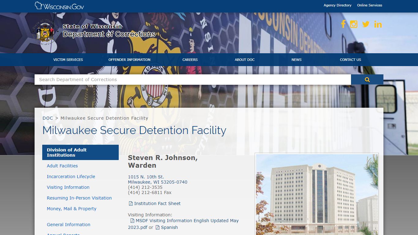 Milwaukee Secure Detention Facility - DOC Home